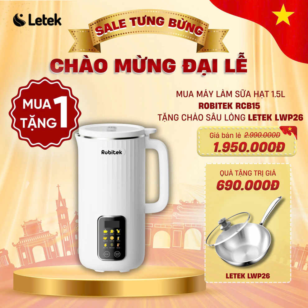 MÁY LÀM SỮA HẠT ROBITEK RCB15 – TỰ ĐỘNG ĐA CHỨC NĂNG